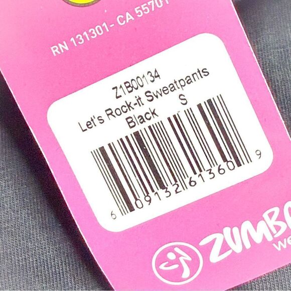Zumba NWT! Women’s Let’s Rock-It Sweatpants Black Size Small - Picture 5 of 6